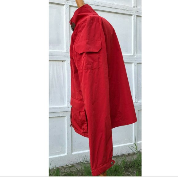 Lauren Active Ralph Lauren Red Jacket Equestrian Collar Buckle Detail Light Coat - Picture 3 of 8